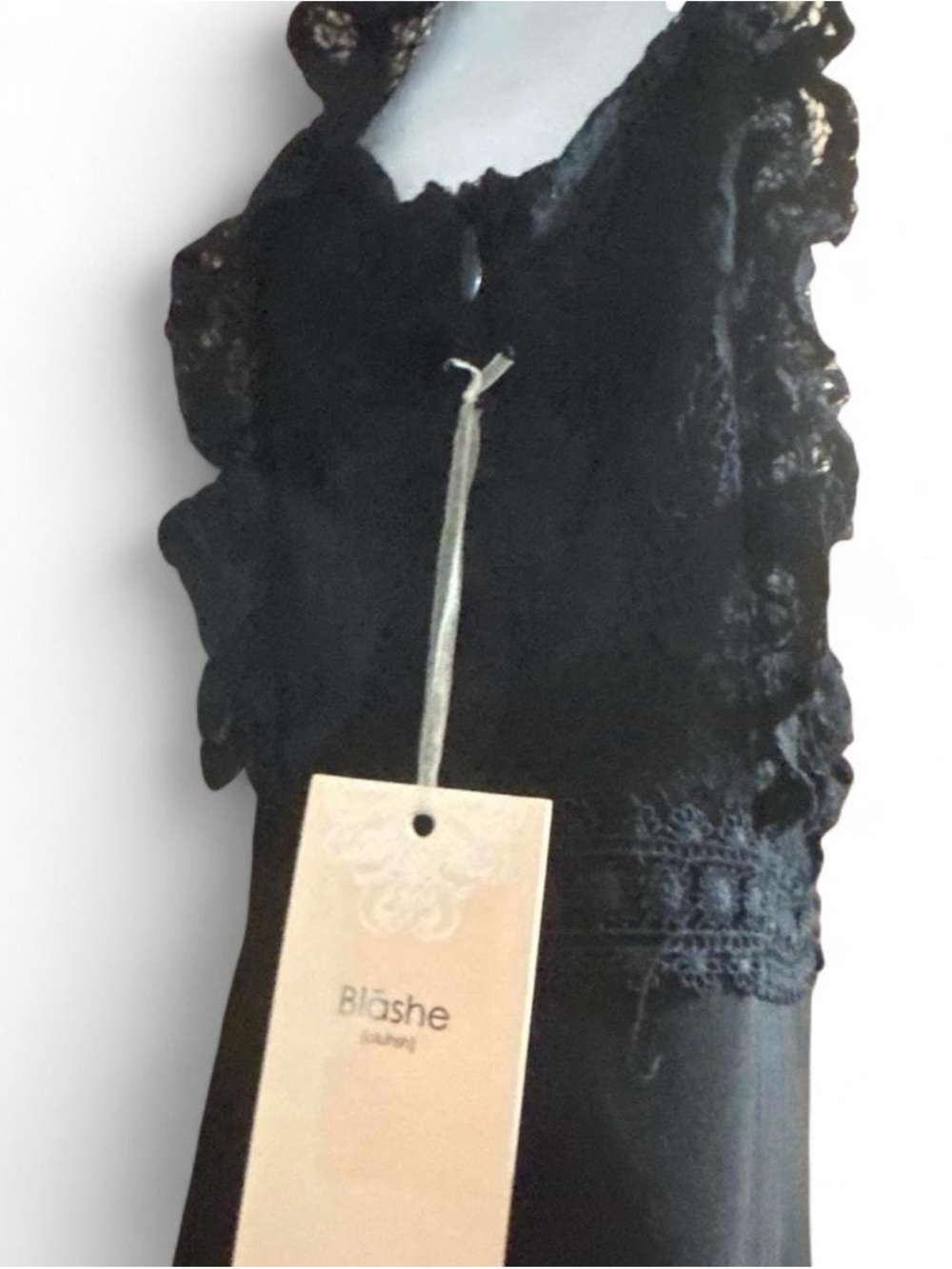 Sleeveless Black Lace Sheath Midi Dress Blashe NWT cocktail gothic - Picture 4 of 6